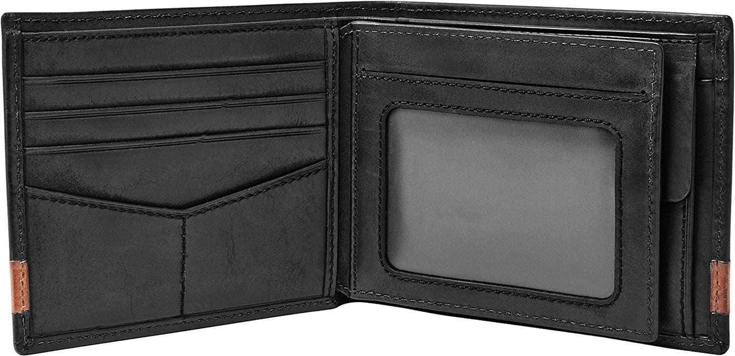 Fossil Men'S Leather Bifold Wallet with Coin Pocket  Fossil   