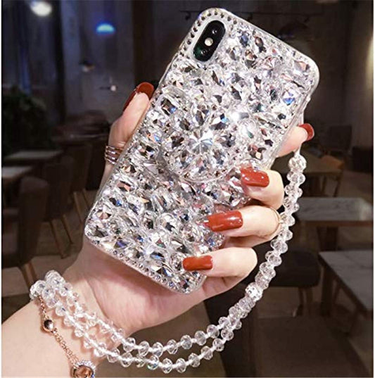 Case for Oneplus Nord N300 5G,Oneplus Nord N300 Case,Diamond Kickstand 3D Handmade Bling Diamond Glitter Phone Case for Oneplus Nord N300 5G 2022 (White)  Aikukiki   