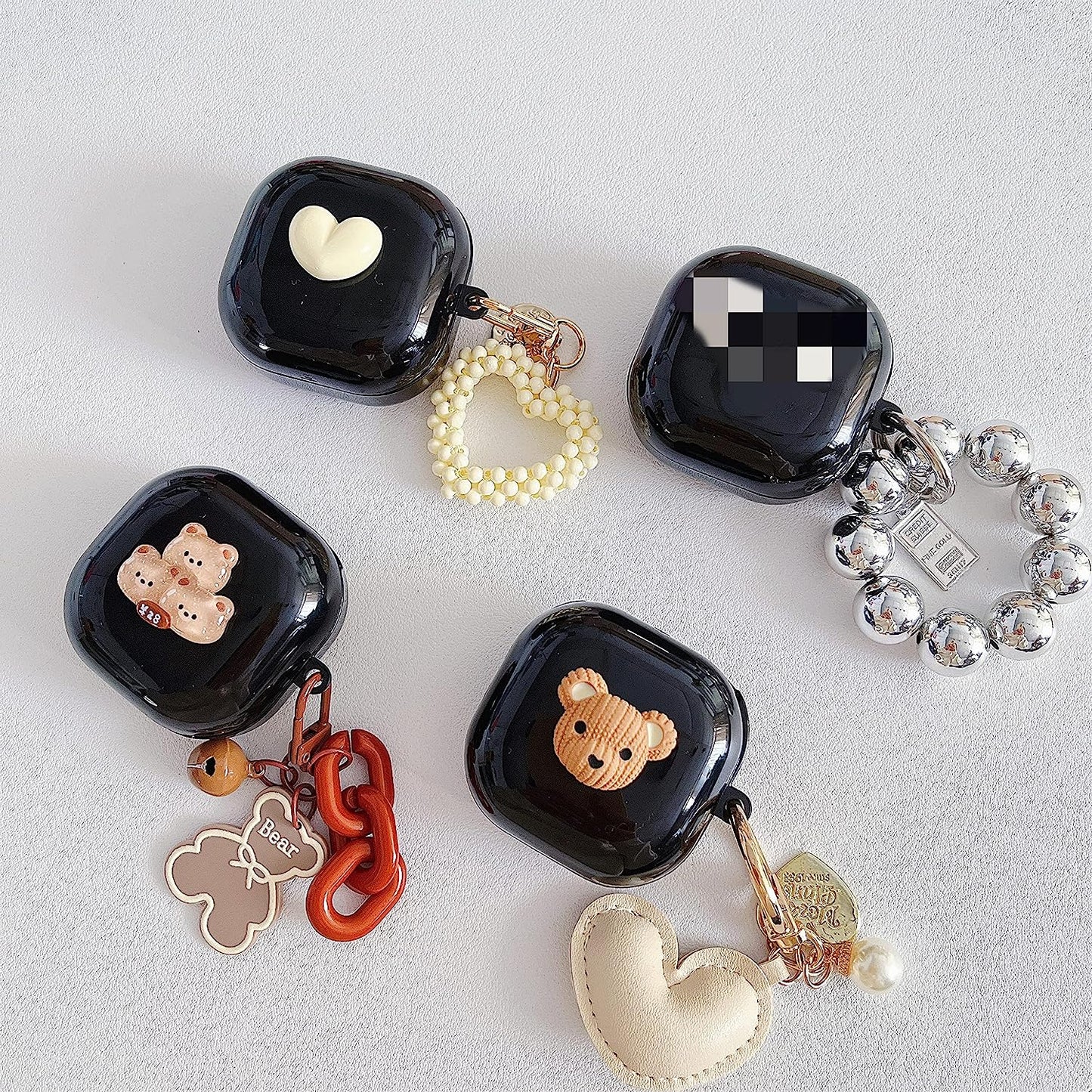 CASEVERSE Case for Samsung Galaxy Buds2 Pro/Buds 2 /Buds Pro/Buds Live with Pendant, Cute Funny Heart Protective Hard PC Headphones Covers  CASEVERSE   