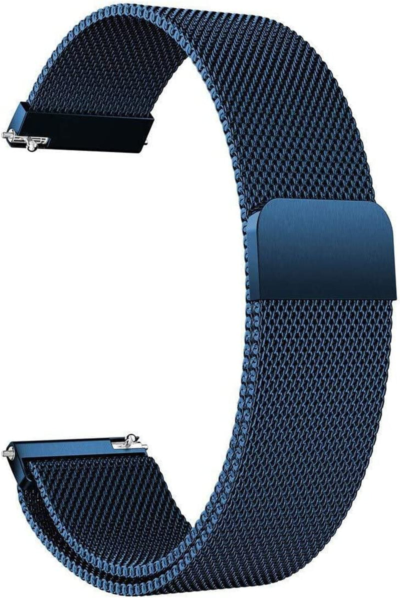 Compatible with Galaxy Watch 3 45Mm/Samsung Galaxy Watch 46Mm/Gear S3 Frontier/Classic Band, 22Mm Stainless Steel Strap Replacement for Samsung Galaxy Watch 46Mm Smartwatch (Colorful)  Morsey Blue 22mm 