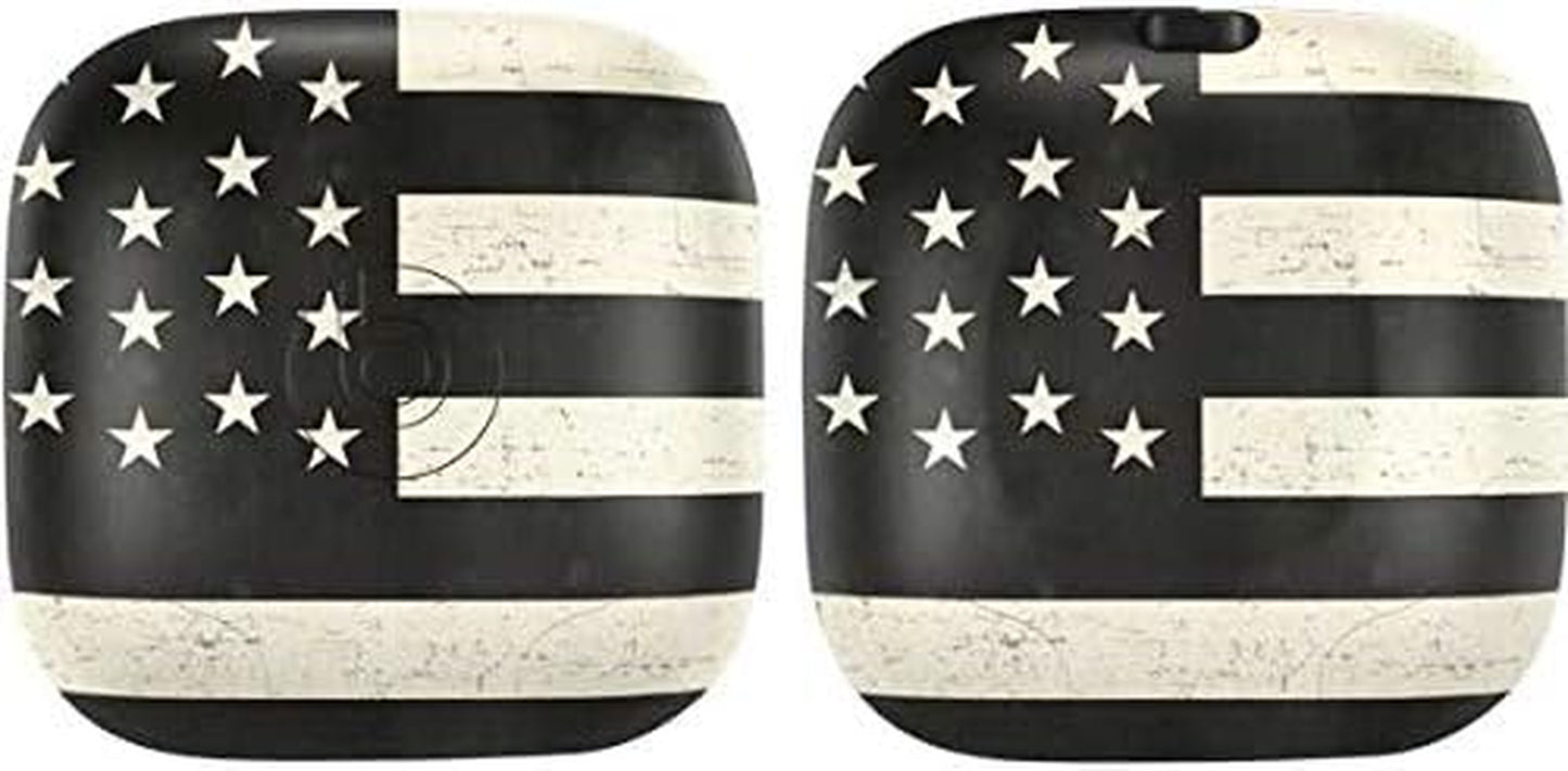 Skinit Decal Audio Skin Compatible with Powerbeats Pro - Originally Designed Black & White USA Flag Design  Skinit   