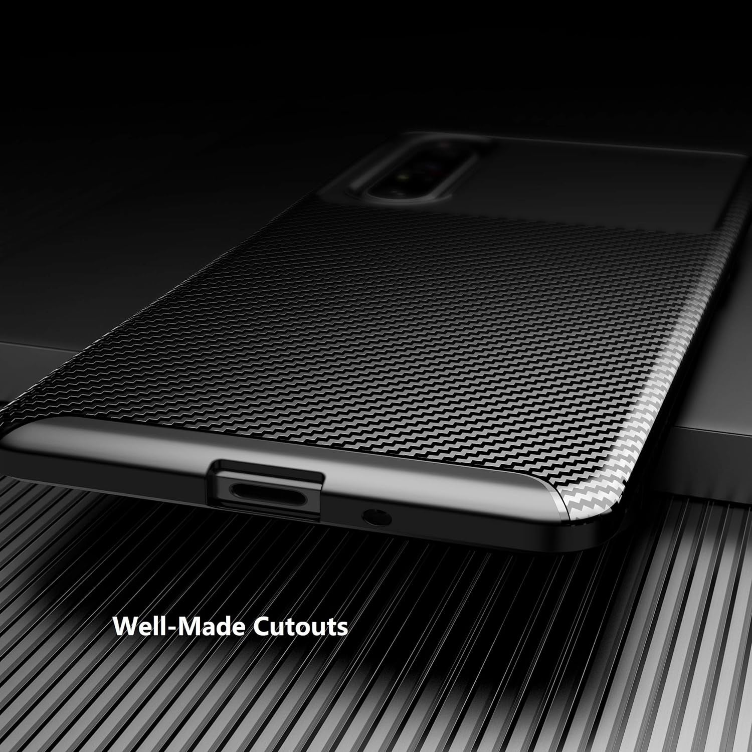 Cruzerlite Case for Sony Xperia 1 II, Carbon Fiber Texture Design Cover, Anti-Scratch, Shock, Absorption Case for Sony Xperia 1 II (Carbon Black)  Swiss Case Limited   