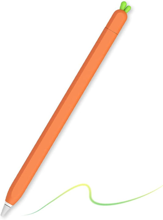 Case for Apple Pencil 2Nd Generation Case Sleeve Soft Silicone Cute Carrot Design Protective Cover Holder Accessories Compatible with Apple Pencil 2Nd Gen (Orange)  Meowster   