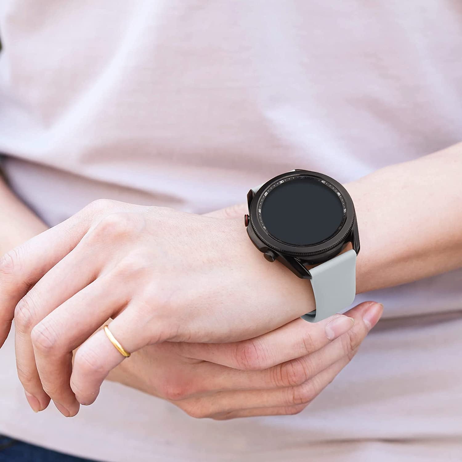 3 PACK Bands Compatible with Samsung Galaxy Watch 3 Bands 45Mm, Galaxy Watch 46Mm Band, 22Mm Adjustable Soft Silicone Sport Strap Replacement Band for Galaxy Watch 3 45Mm Women Men  Wanme   