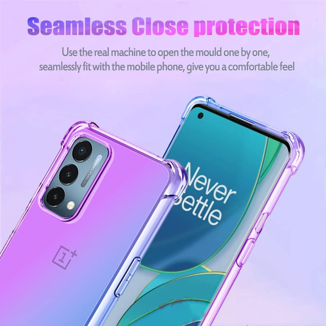 Gufuwo Case for Oneplus Nord N200 5G Case, Oneplus N200 Cute Case Girls, Gradient Slim anti Scratch Soft TPU Phone Cover Shockproof Protective Case for Oneplus Nord N200 5G (Purple/Blue)  Gufuwo   