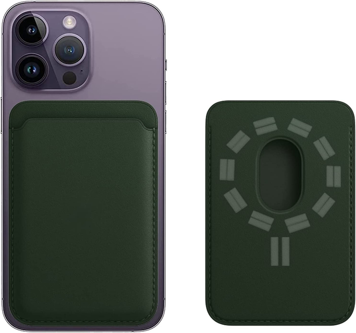 AIZHEM Magnetic Wallet for Iphone, Magnetic Leather Card Holder for Apple Magsafe, Mag Safe Cardholder Compatible with Iphone 12/13 Mini/Pro/Pro Max, Iphone 14 Series and Magsafe Case, Ink Blue  AIZHEM Sequoia Green  