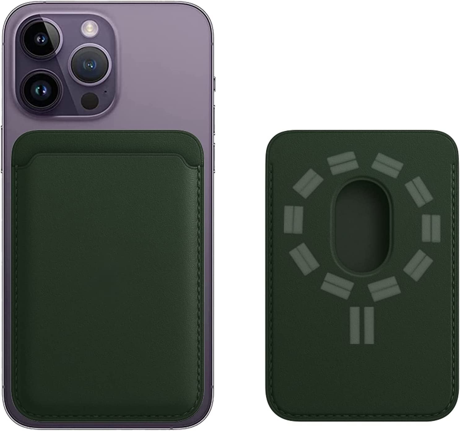 AIZHEM Magnetic Wallet for Iphone, Magnetic Leather Card Holder for Apple Magsafe, Mag Safe Cardholder Compatible with Iphone 12/13 Mini/Pro/Pro Max, Iphone 14 Series and Magsafe Case, Ink Blue  AIZHEM Sequoia Green  