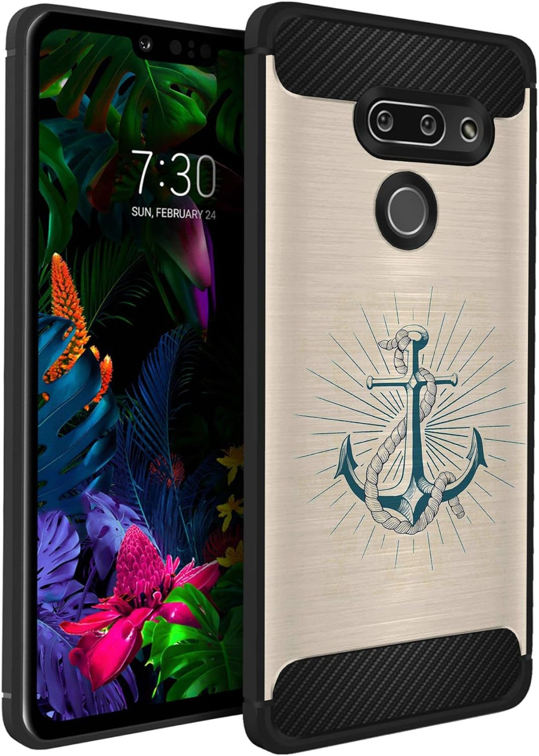 Casesondeck Case Compatible with LG G8 Thinq/Lg G8 -Flexible and Durable Shock Absorption with Carbon Fiber Accents and Designs (Deer Skull)  CasesonDeck Anchor  