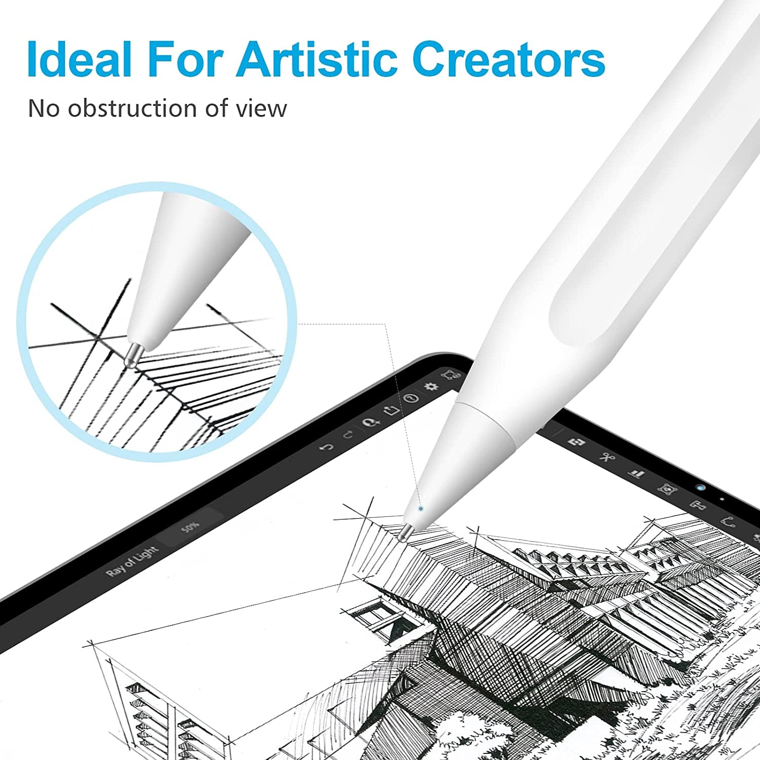 Digiroot Upgraded Replacement Tip for Apple Pencil 1St/2Nd Generation&Logitech Crayon, 0.72Mm No Wear Out Fine Point Precise Control Pen like Nibs for Ipad Pro/Air/Mini Pencil-2 Pack  DIGIROOT   