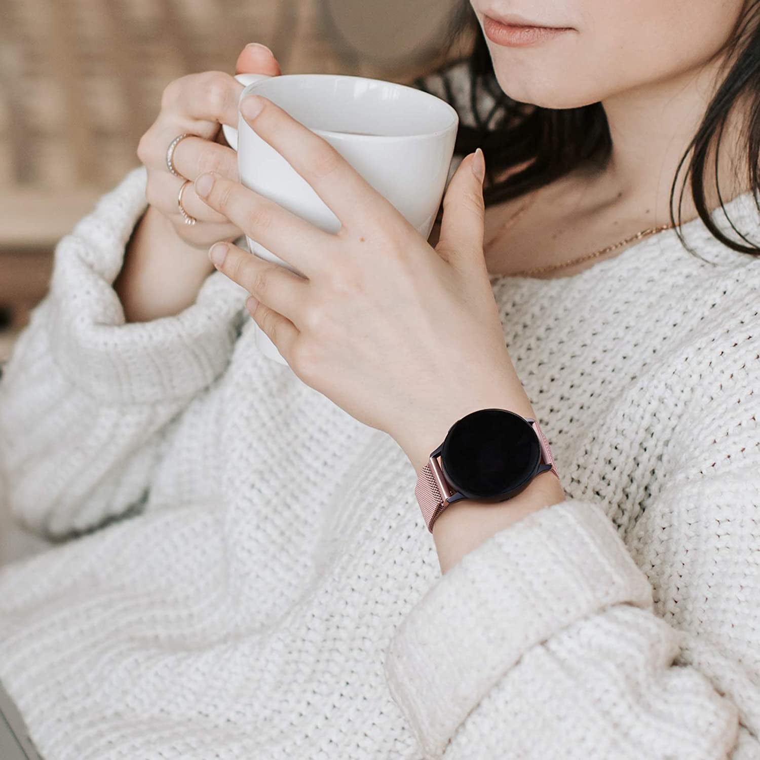 YILED Metal Bands for Samsung Galaxy Watch Active 2 40Mm 44Mm / Galaxy Watch Active, 20Mm Stainless Steel Mesh Watch Strap for Galaxy Watch 3 41Mm / Galaxy Watch 42Mm  YILED   