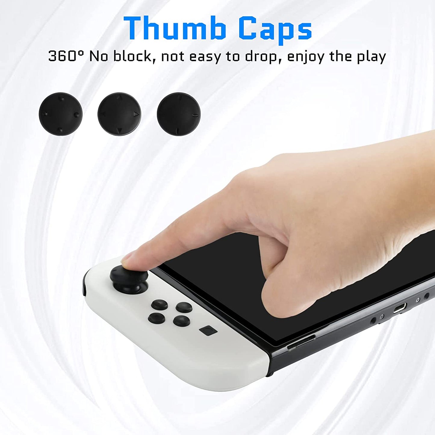 14 Pack - RHOTALL Dust Proof Plugs Kit for Nintendo Switch OLED Accessories, 11 Soft Silicone Dust Plug Cover for Switch OLED Console and Dock, 3 Thumb Grip Caps for Switch OLED Joy Con  RHOTALL   