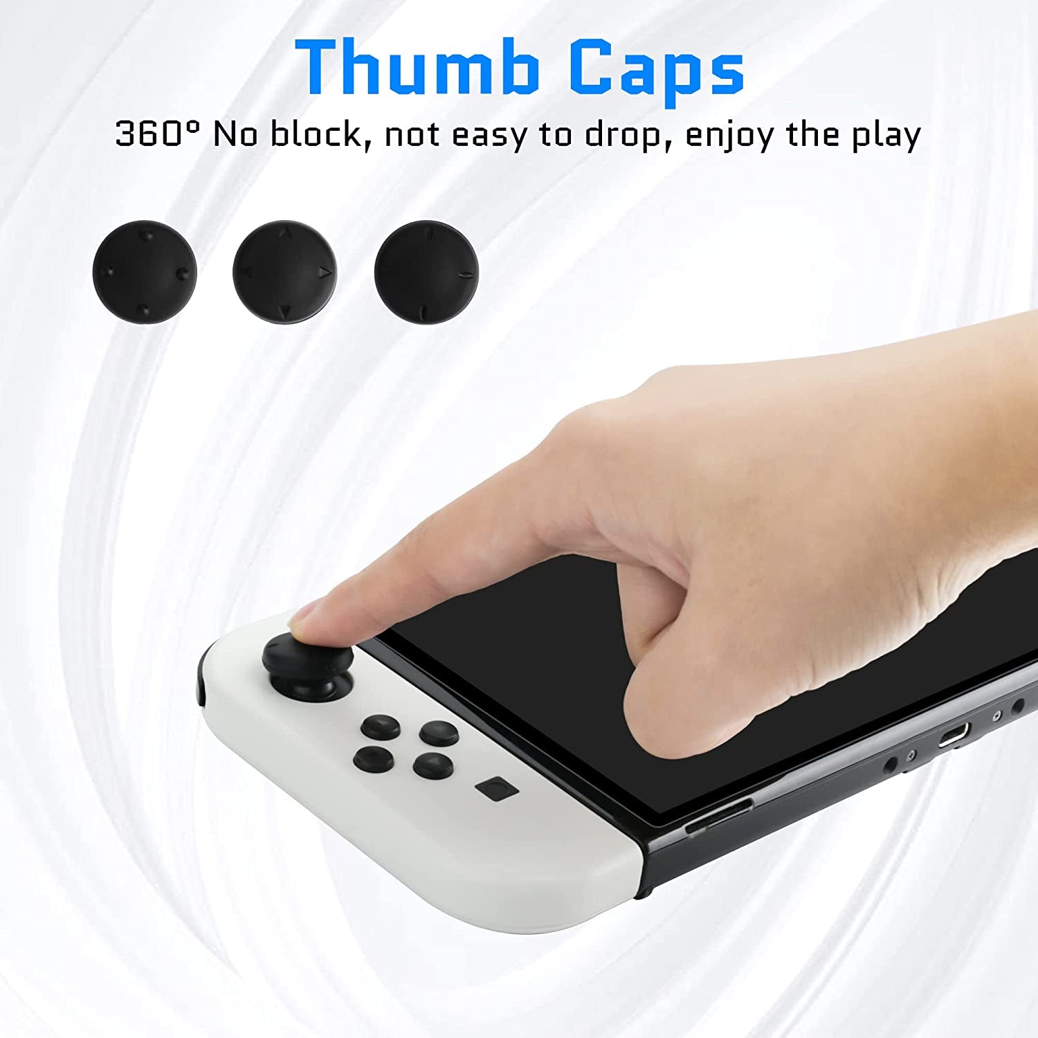 14 Pack - RHOTALL Dust Proof Plugs Kit for Nintendo Switch OLED Accessories, 11 Soft Silicone Dust Plug Cover for Switch OLED Console and Dock, 3 Thumb Grip Caps for Switch OLED Joy Con  RHOTALL   