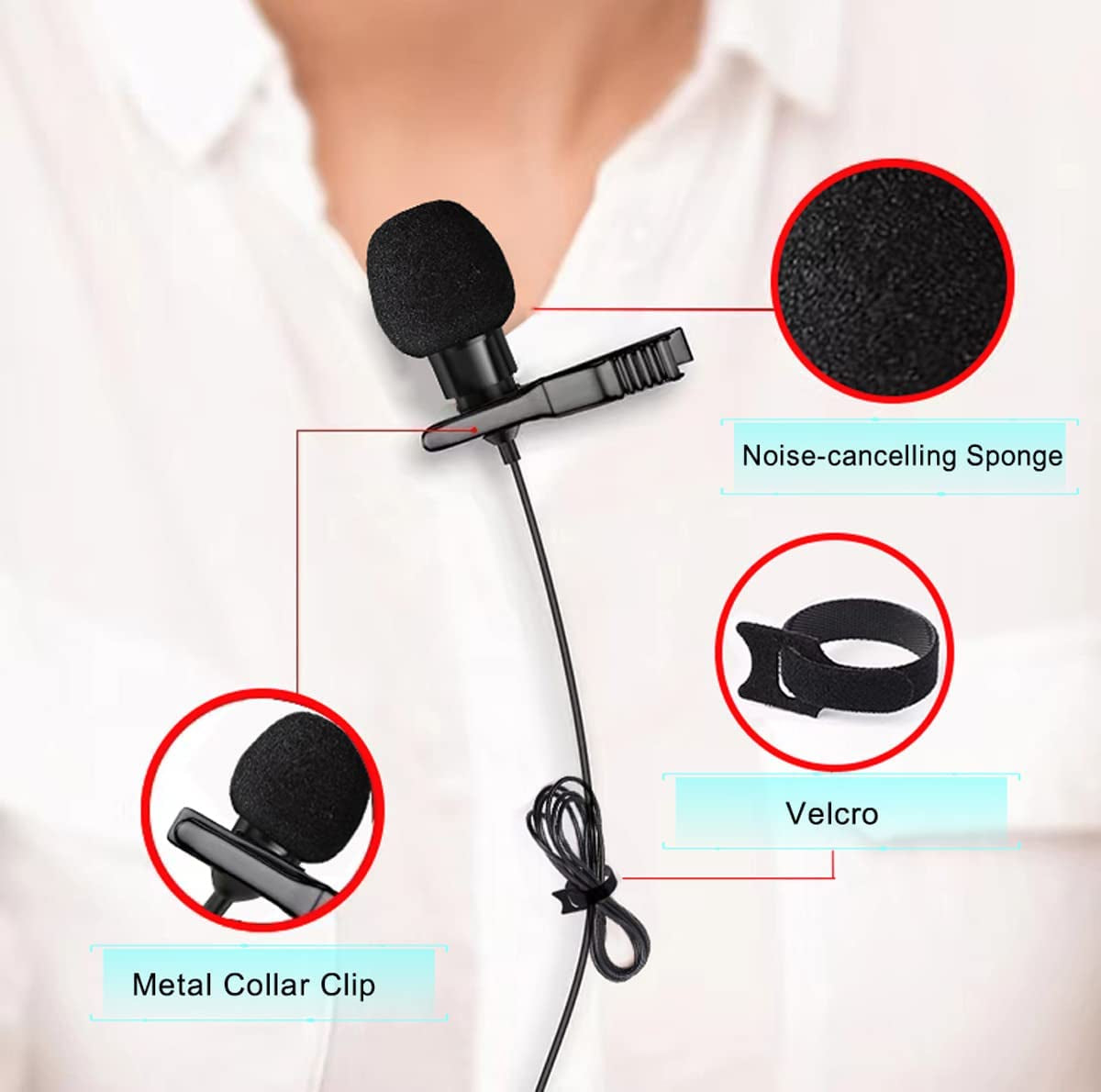 UDEE Microphone Lavalier Microphone 3.5Mm Phone Microphone, Mini Portable for Live, Interview, Meeting and Other Scenarios  UDEE   