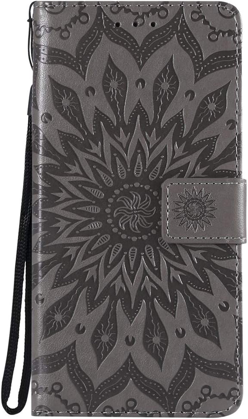 ISADENSER LG V40 Thinq Case LG V40 Flip Case for Women [Wallet Stand] as Case with Shockproof Cards Slot Holder Cash Pockets Magnetic Closure PU Leather Wallet Case Cover for LG V40 Thinq Gray Sun  ISADENSER   