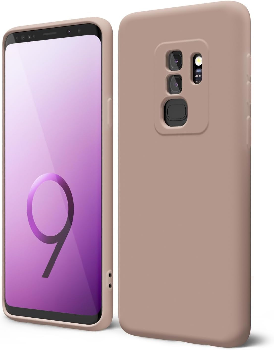 Oakxco for Samsung Galaxy S9 plus Phone Case Liquid Silicone Grip, Cute Thin Slim Soft Rubber TPU Plain Smooth Gel Cover for Women Girl, Matte Solid Protective & Shockproof, Aqua Sky Baby Light Blue  Oakxco   