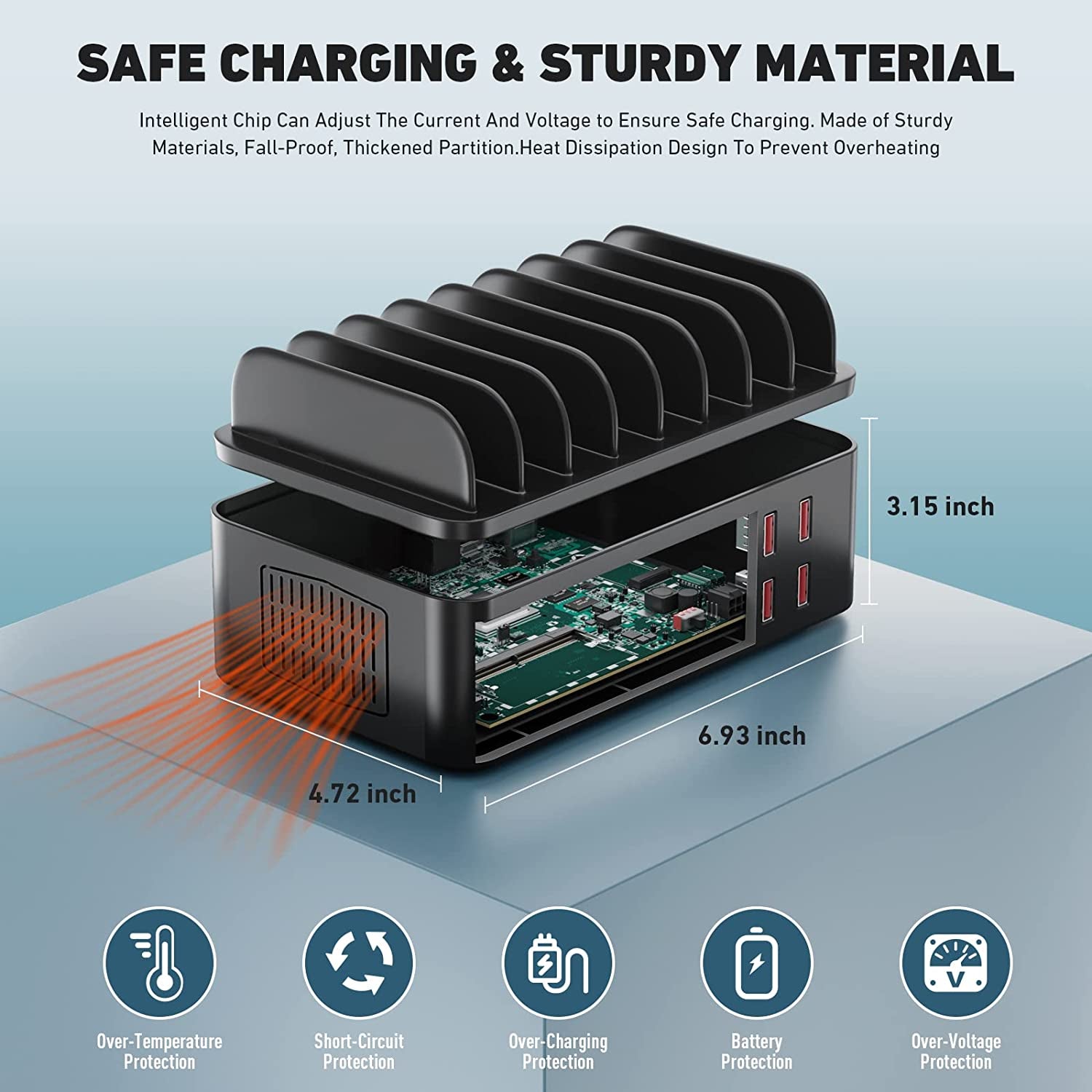 Charging Station for Multiple Devices, 16 Ports Fast Charging Station, 175W 35A Multi USB Charger Station,Travel USB Charging Station for Multiple Devices,Charging Dock  shenzhenshilvxiaoxiadianzishangwukejiyouxiangongsi   