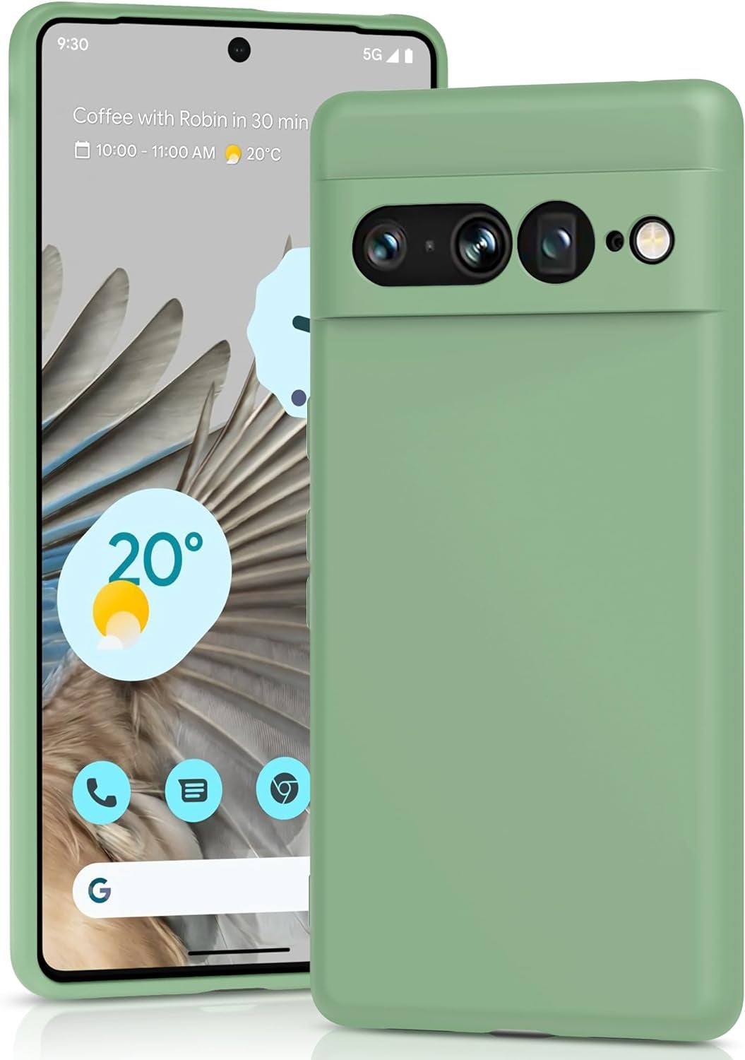 YATWIN Silicone Case for Google Pixel 7A 5G, Soft-Touch, Shockproof, Dustproof, Antiskid Full Body Armour Phone Cover for Google Pixel 7A 5G - Dark Green  YATWIN   