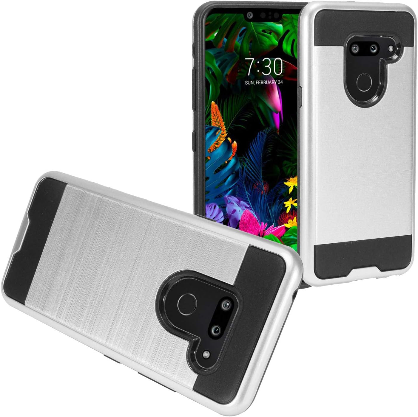 Eaglecell - Compatible with LG G8 Thinq - Brushed Style Hybrid Phone Case - CS3 Gold  Eaglecell Cs3 Black/Silver  