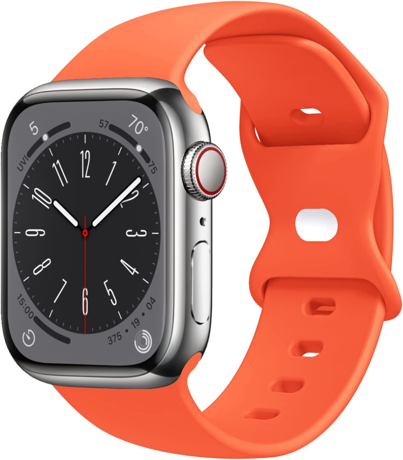 STG Sport Watch Band Compatible with Apple Watch Band 38Mm 40Mm 41Mm 42Mm 44Mm 45Mm 49Mm, Soft Silicone Replacement Sport Strap Compatible for Iwatch Ultra SE Series 8/7/6/5/4/3/2/1 (42Mm/44Mm/45Mm/49Mm, Klein Blue)  STG Bright Orange 42mm/44mm/45mm/49mm 