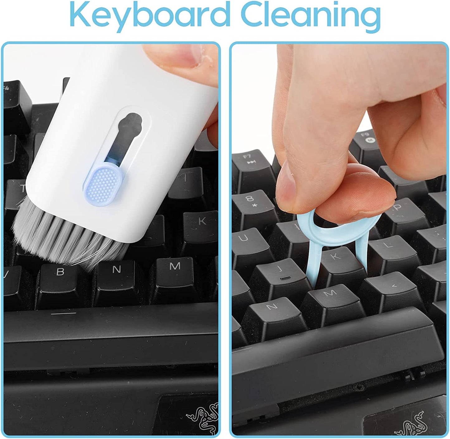 MMH 7In1 Airpod Pro Keyboard Earbud Macbook Cleaner Kit with Cleaning Pen Brush, Electronic Cleaning Kits Tools for Laptop Ipad Phone Ipod Tablet Computer PC TV Screen Blue(5Ml Screen Cleaner Spray)  MMH   
