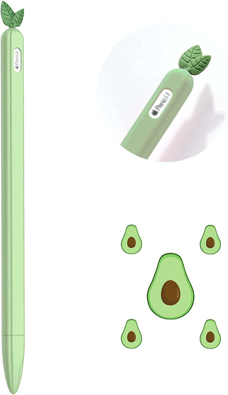 WITOP Apple Pencil 2Nd Generation Case,Ipencil Case Sleeve Cute Fruit Design Silicone Soft Protective Cover Accessories Compatible with Apple Pencil 2Nd Generation (Purple)  WITOP (avocado) green  