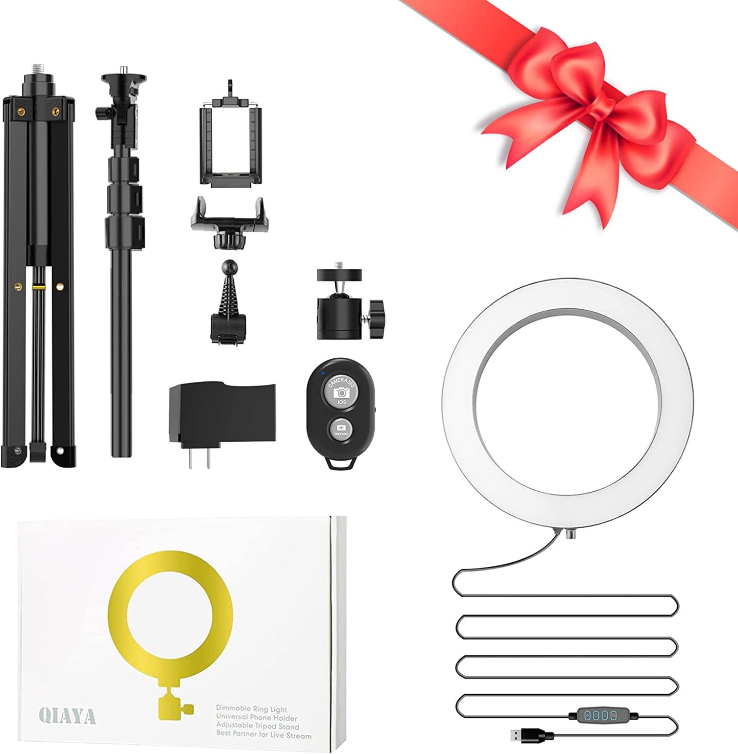 Ring Light with Stand and Phone Holder, 50" Tripod with Remote Compatible with Iphone Phone LED Halo Standing Light Selfie Stick for Makeup Tiktok Camera Photography (9 Inch)  NINGBO QAYA ILLUMINATION CO.,LTD   