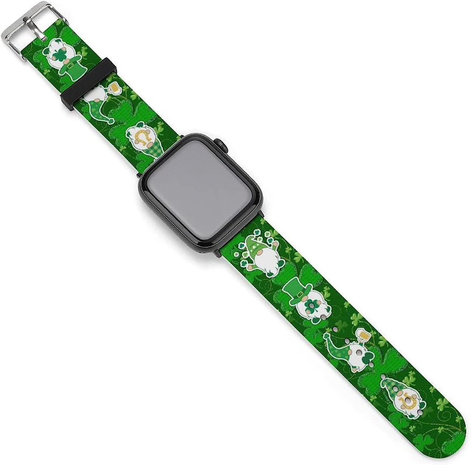 St Patrick Day Gnome Watch Bands Compatible with Apple Watch 38Mm 40Mm 42Mm 44Mm, St. Patrick'S Day Soft Pattern Silicone Straps Wristbands Replaceable Strap for Iwatch Series 6 5 4 3 2 1  MATIC   