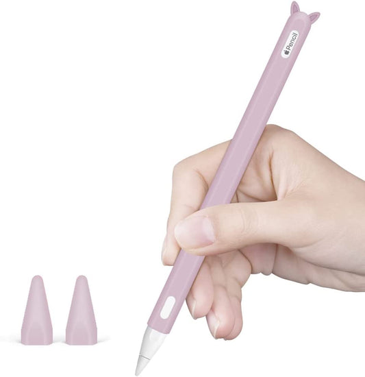 Silicone Case for Apple Pencil 2Nd Generation Holder Sleeve Skin Pocket Cover Accessories Kit for Ipad Pro 11 12.9 Inch 2018, Cute Soft Grip Pouch Cap Holder and 2 Protective Nib Covers (Purple)  Hydream   