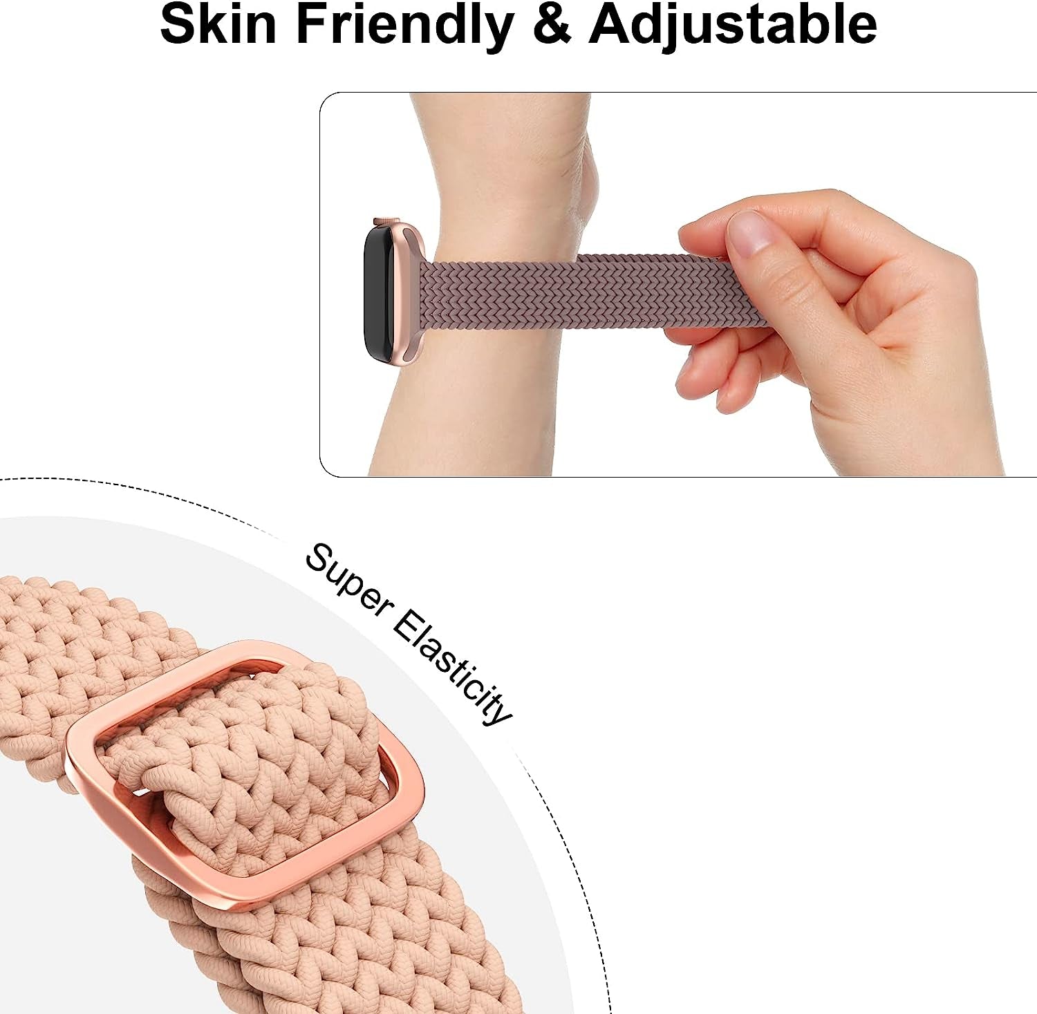 DYKEISS 4 Pack Slim Braided Solo Loop Bands Compatible for Apple Watch Band 38Mm 42Mm 40Mm 44Mm 41Mm 45Mm 49Mm, Stretch Nylon Elastic Thin Strap for Iwatch Ultra Series 8/7/SE/6/5/4/3/2/1 Women & Men  DYKEISS   