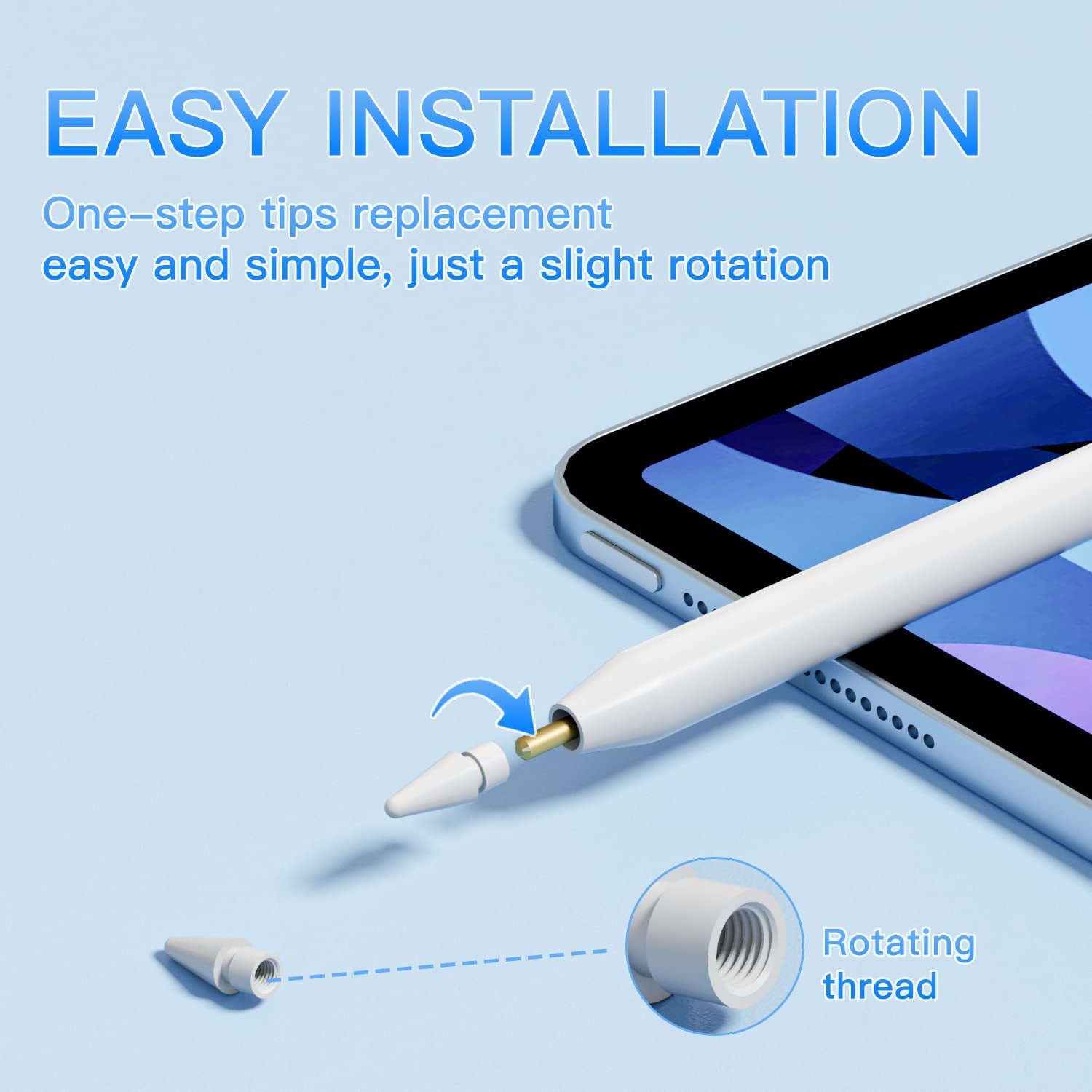 Replacement Tips Compatible with Apple Pencil 2 Gen Ipad Pro Pencil - Ipencil Nib for Ipad Pencil 1 St/Pencil 2 Gen White, 2 Pack  Qreninv   