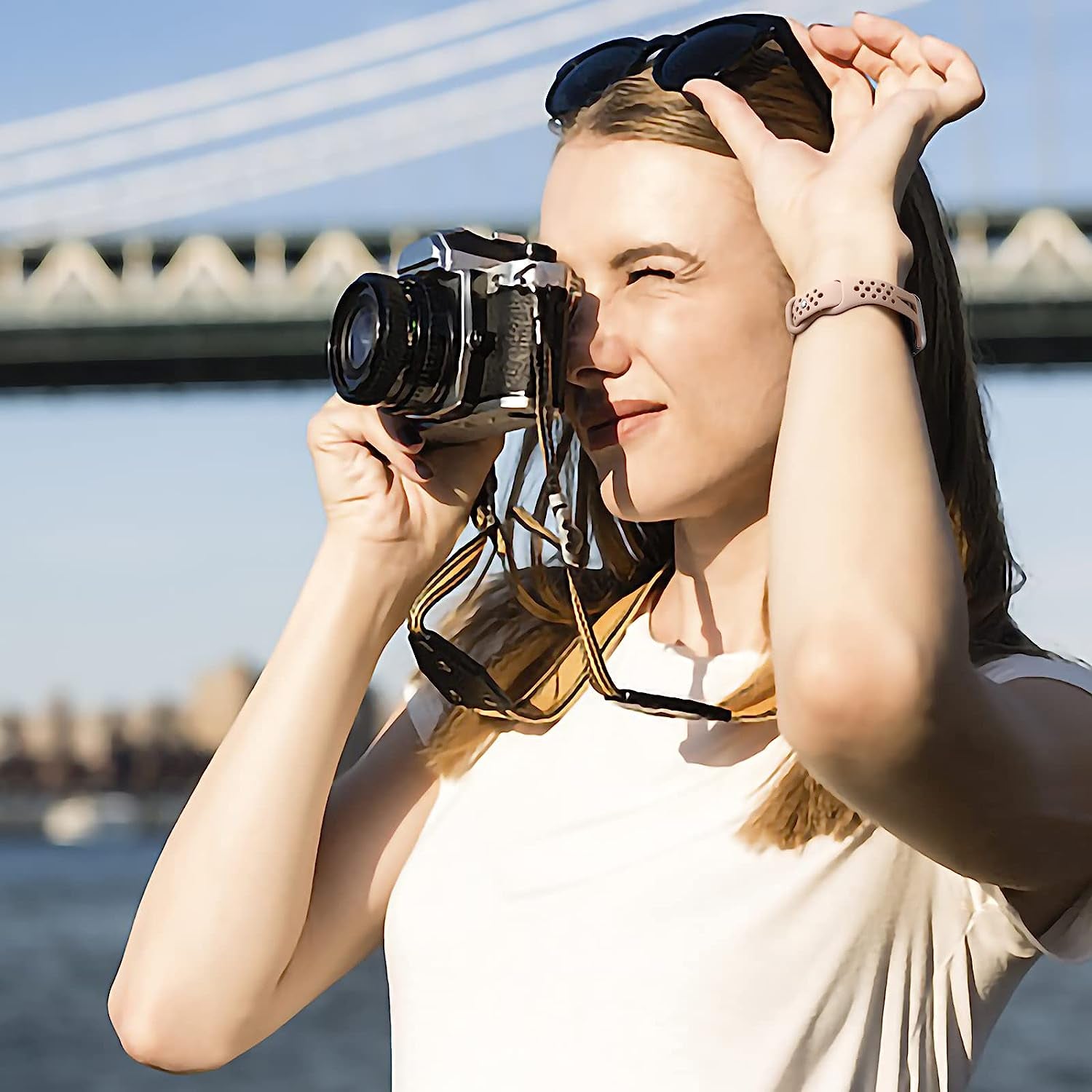 Ouwegaga Compatible with Apple Watch Band 38Mm 40Mm 41Mm 42Mm 44Mm 45Mm, Soft Silicone Slim Sport Breathable Holes Iwatch Bands Replacement Wristband for Iwatch SE & Series 7 6 5 4 3 2 1 for Women Men  Ouwegaga   