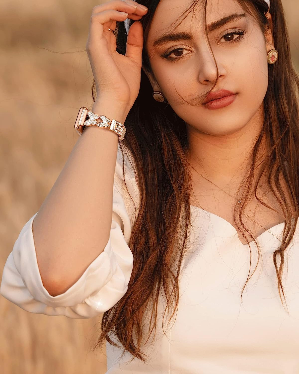 Dgege Bling Band Compatible for Apple Watch Bands 38Mm 40Mm 41Mm Women, Cute Butterfly Fashion Sparkle Bracelet Slim Jewelry Metal Strap for Iwatch Series 8 7 6 5 4 3 2 1 SE Ultra  DGege   