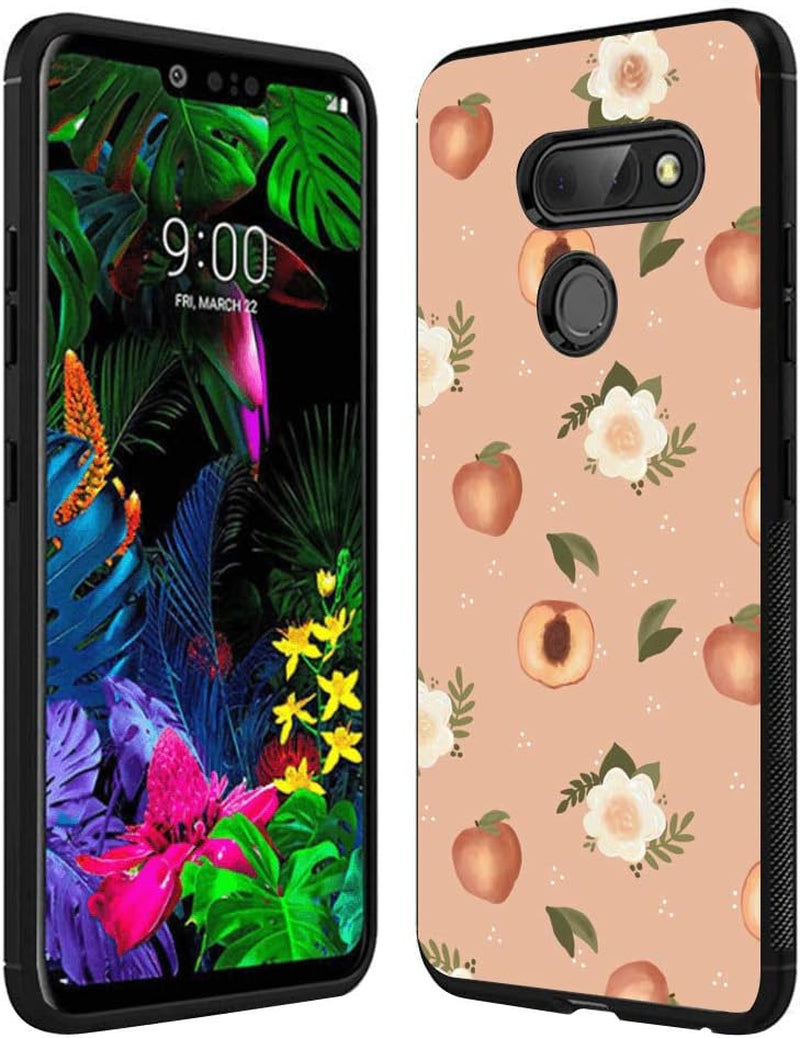 Yqci Designed for LG G8 Thinq Case Custom Christmas Tree 1 Pattern Cover Case,Shockproof Full Body Protective Phone Case Compatible with LG G8 Thinq  YQCi Peach And Flower  