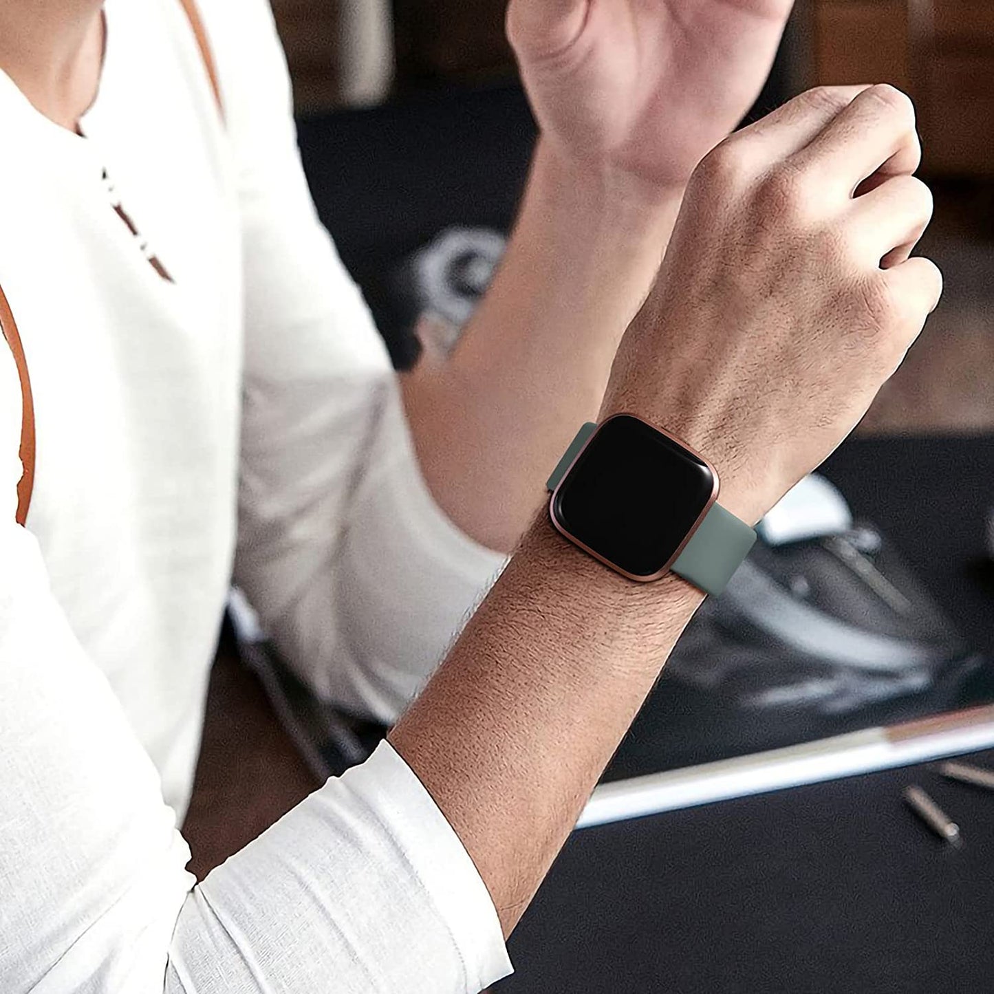 Witzon 6 Pack Bands Compatible with Fitbit Versa 2 Bands for Women Men, Compatible with Fitbit Versa Lite/Versa, Soft Silicone Replacement Wristbands Sport Band for Versa 2 Smart Watch (Small, A)  Witzon   