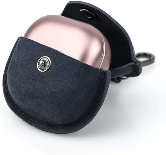 Genuine Leather Case for Galaxy Buds Live,Hiram Crazy Horse Leather Portable Travel Case for Galaxy Buds Live,Headphone Cases for Galaxy Buds Live Charging Case(Blue)  Hiram   