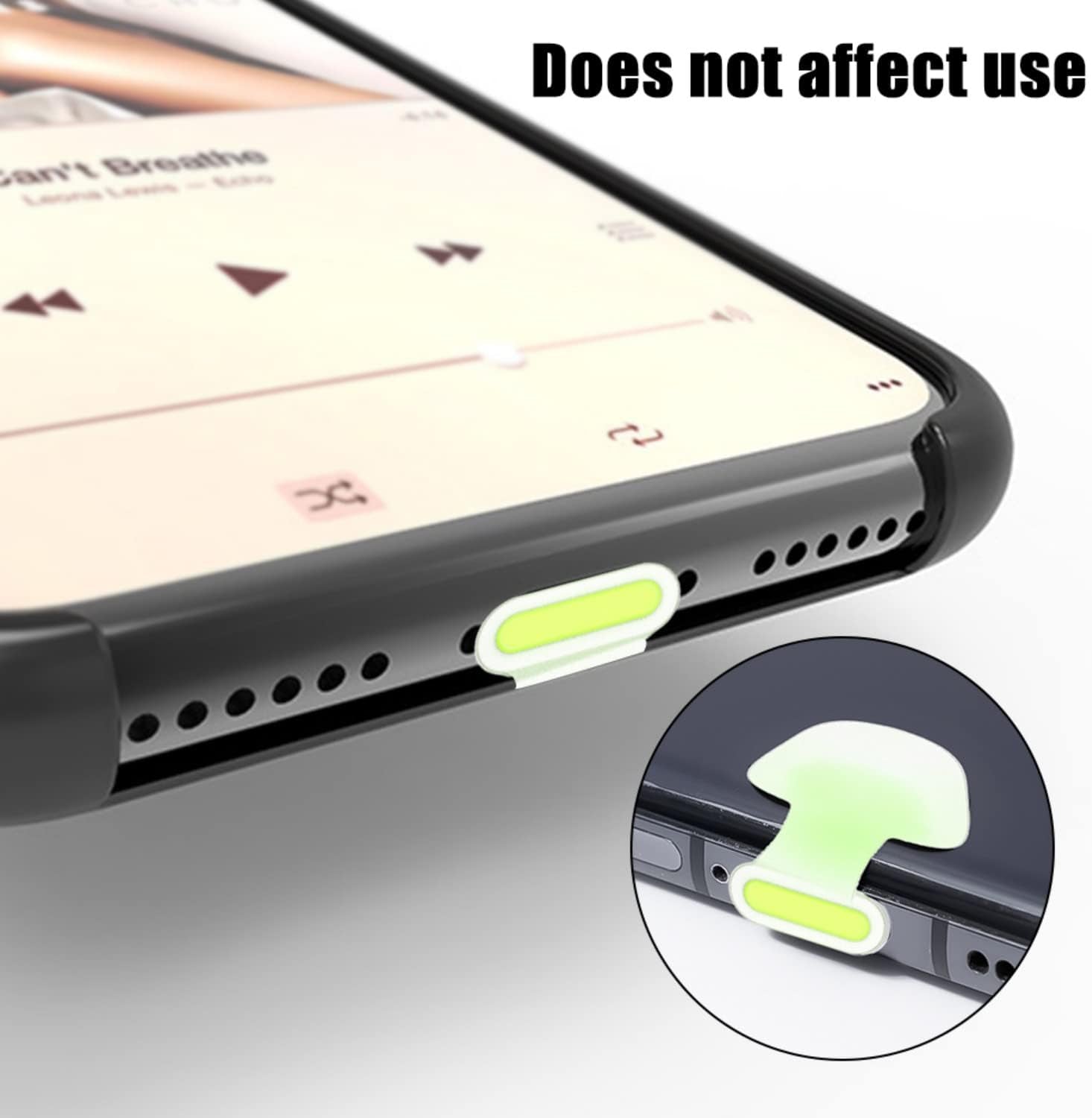 NOCRLG Phone Dust Plug, Compatible with Iphone Lightning Port Protects Charging Port anti Dust Cover, Luminous Dust Plug Silicone Phone Charging Port (5 Pack)  NOCRLG   