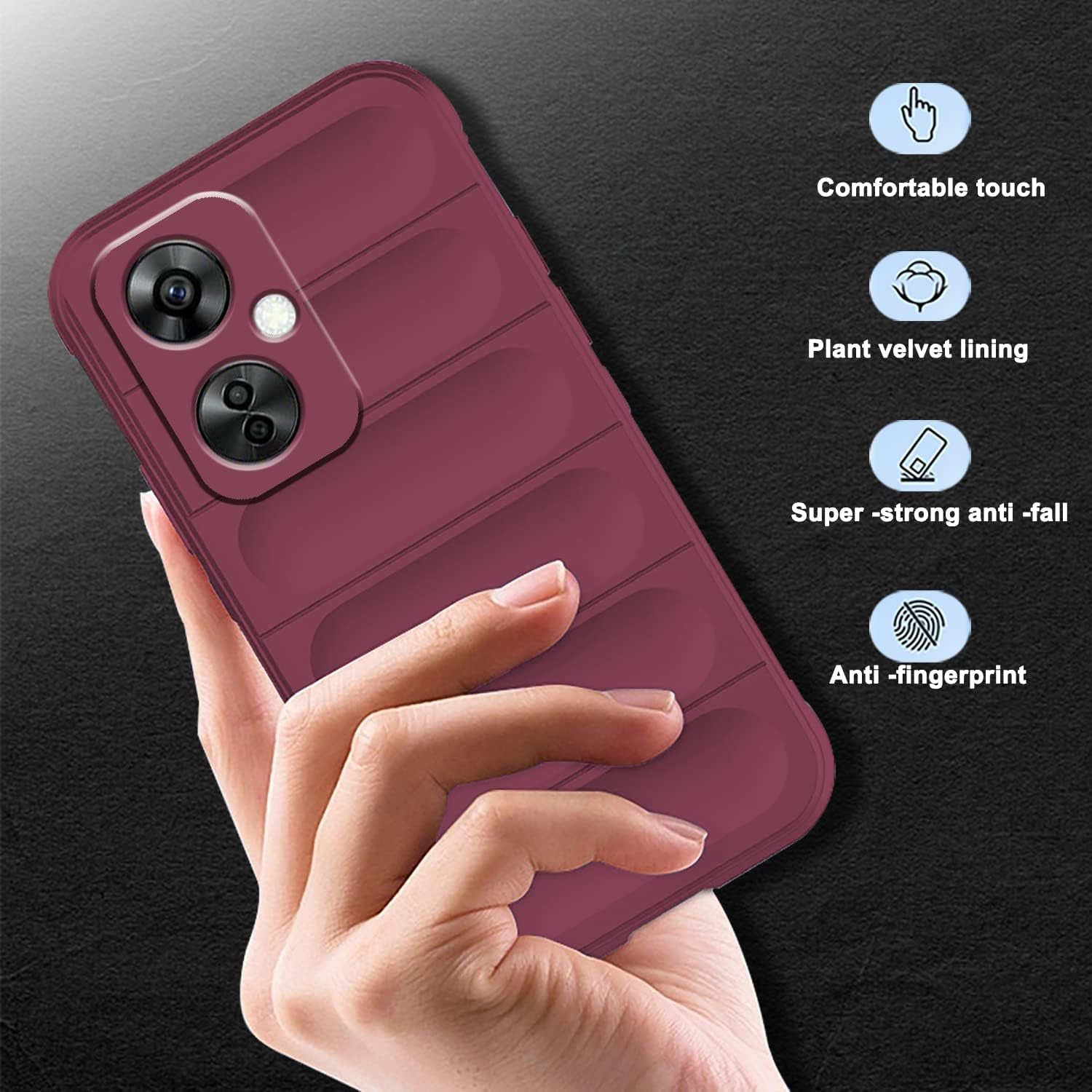 Tiwinxing Case Compatible with Oneplus Nord N30 5G Case Shockproof, Soft TPU Slim Oneplus Nord N30 5G Case for Women Men Anti-Scratch Protective Phone Case (Wine Red)  Tiwinxing   