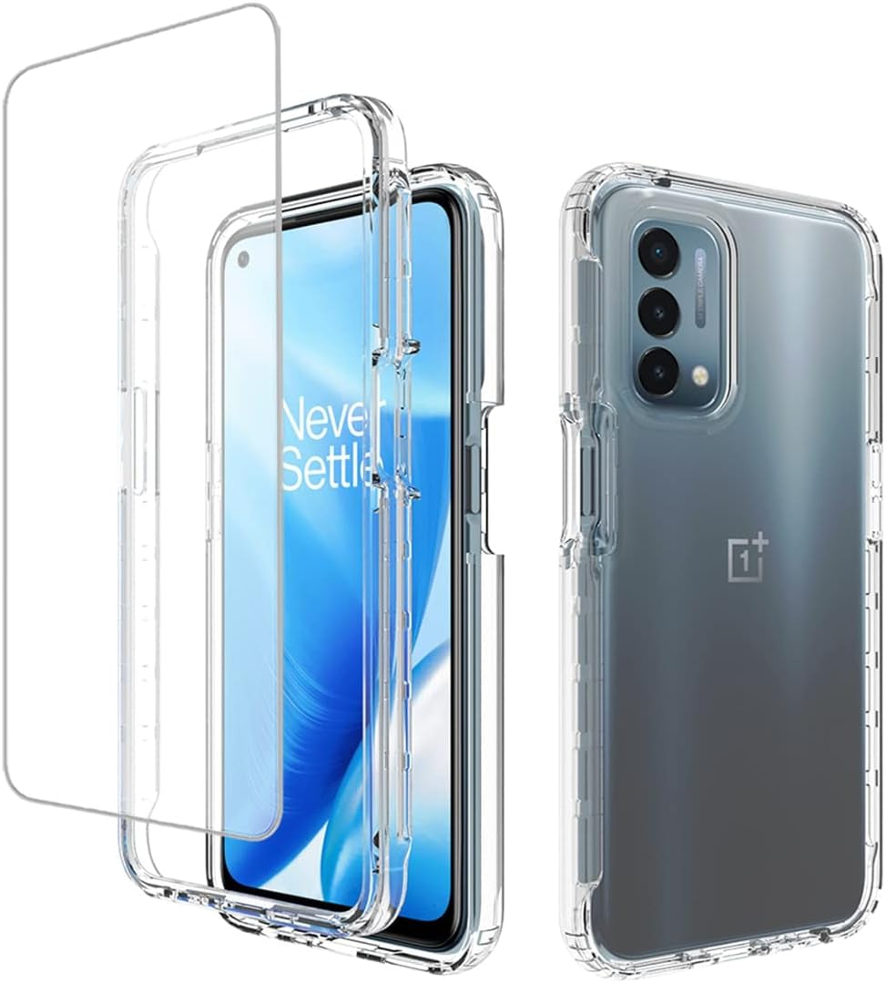 Zoeirc Case for Oneplus Nord N200 5G Case, Oneplus N200 DE2117 Case with Tempered Glass Screen Protector, Soft 360 Full Body Shockproof Bumper Crystal Clear Case Cover for Oneplus Nord N200 (Clear)  Zoeirc   