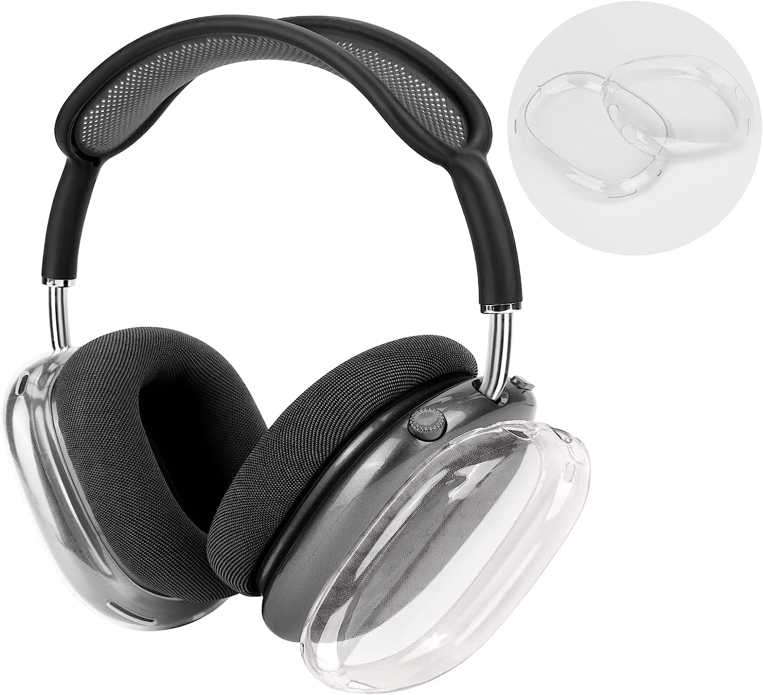 OOTSR Clear Case Cover for Airpods Max, Soft TPU Clear Anti-Scratch Protective Cover for Airpod Max,Transparent Accessories Skin Protector for Airpods Max Headphones（Pink）  OOTSR Clear White  