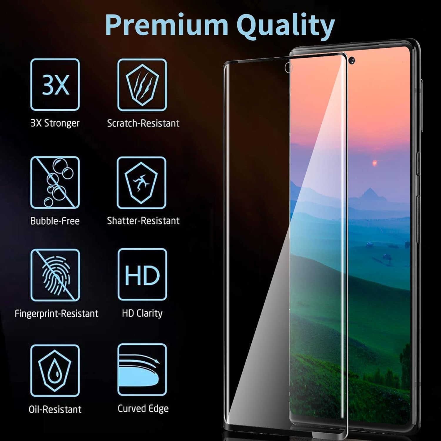 [2+2 Pack] Google Pixel 6 Pro Screen Protector, 9H Tempered Glass, Ultrasonic Fingerprint Support, 3D Curved,Hd Clear Scratch Resistant for Google Pixel 6 Pro 5G Glass Screen Protector  Arshek   