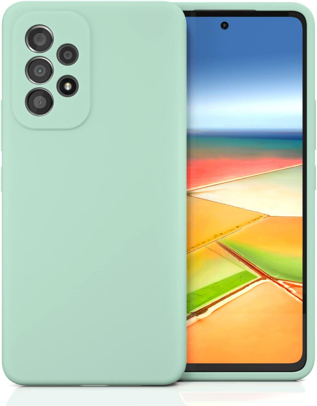 SYMOCA Liqiud Silicone Case for Samsung Galaxy A53 5G Silky Silicone Slim Full-Body Protective Shockproof Cover with Microfiber Lining Compatible with Galaxy A53 5G 6.5" (Jean Blue)  SYMOCA Mint Gem  