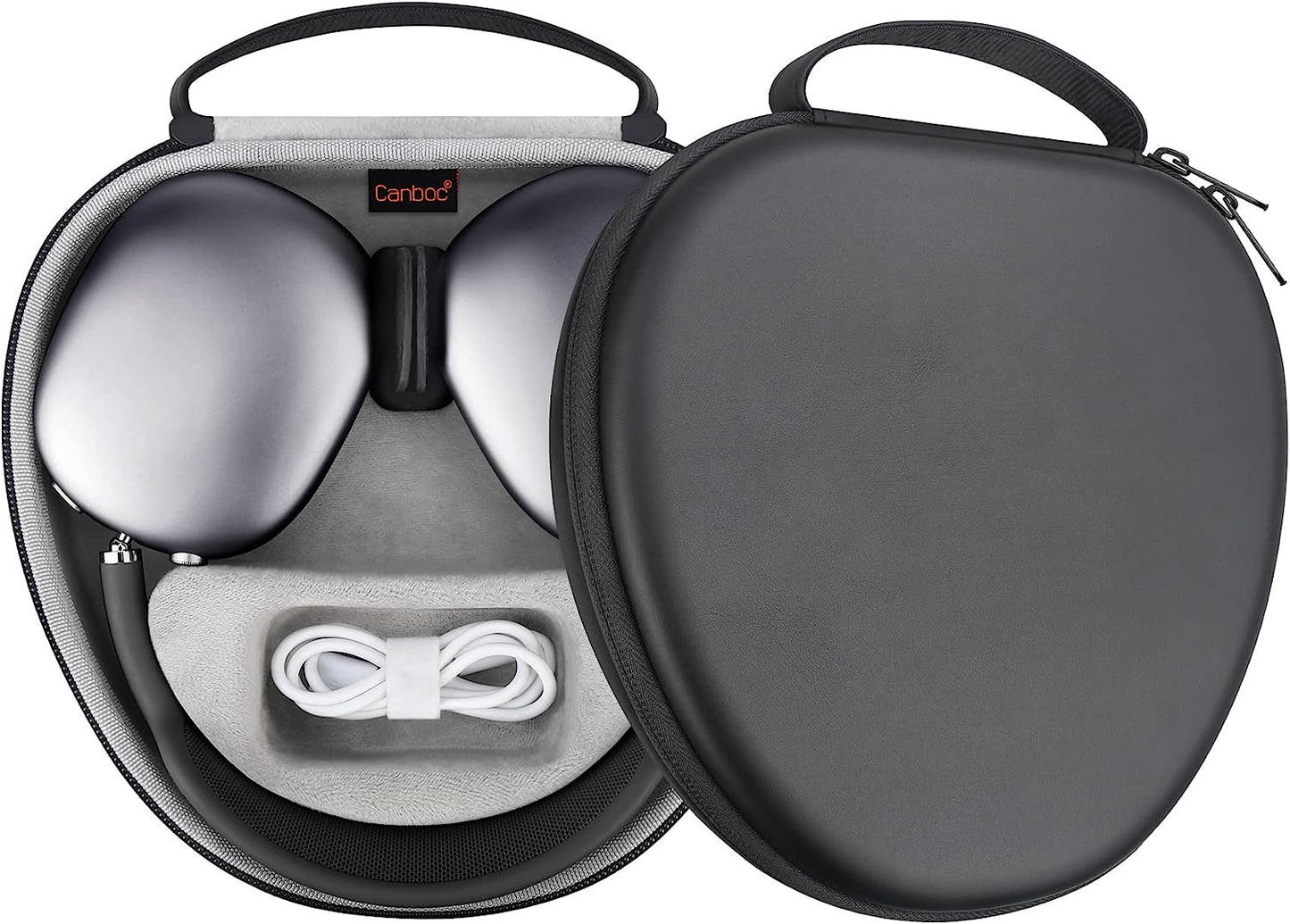 Canboc Hard Case for New Apple Airpods Max Headphone Supports Sleep Mode,Travel Carrying Storage Airpods Max Bag, Extra Space Fits Cable, Charger, Black  Canboc   