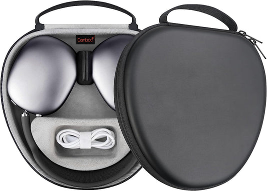 Canboc Hard Case for New Apple Airpods Max Headphone Supports Sleep Mode,Travel Carrying Storage Airpods Max Bag, Extra Space Fits Cable, Charger, Black  Canboc   