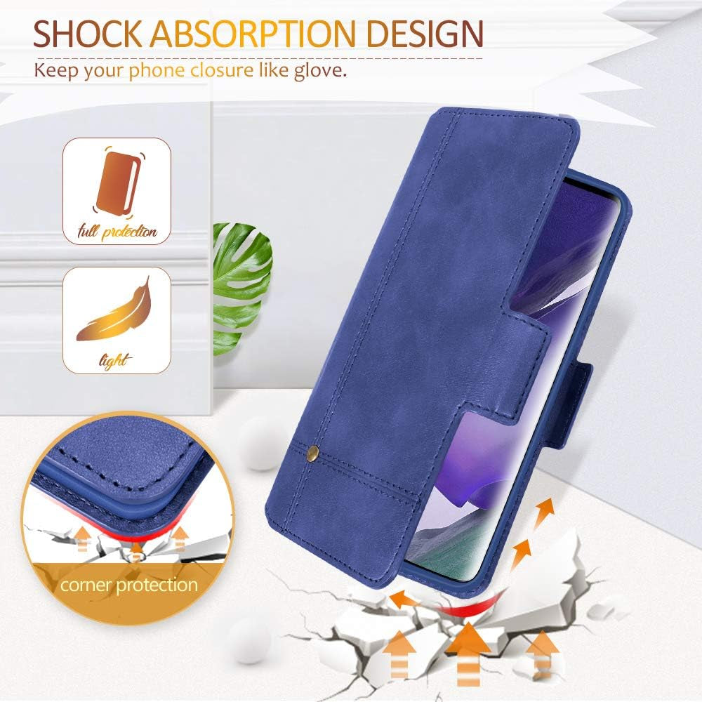 FYY Case for Samsung Galaxy Note 20 Ultra, Ultra Slim Flip Leather Wallet Phone Case Protective Shockproof Cover with Card Holder Kickstand Folio Case for Samsung Galaxy Note 20 Ultra 5G 6.9" Navy  GUANGZHOU WENYI COMMUNICATION EQIPMENT CO.,LTD   
