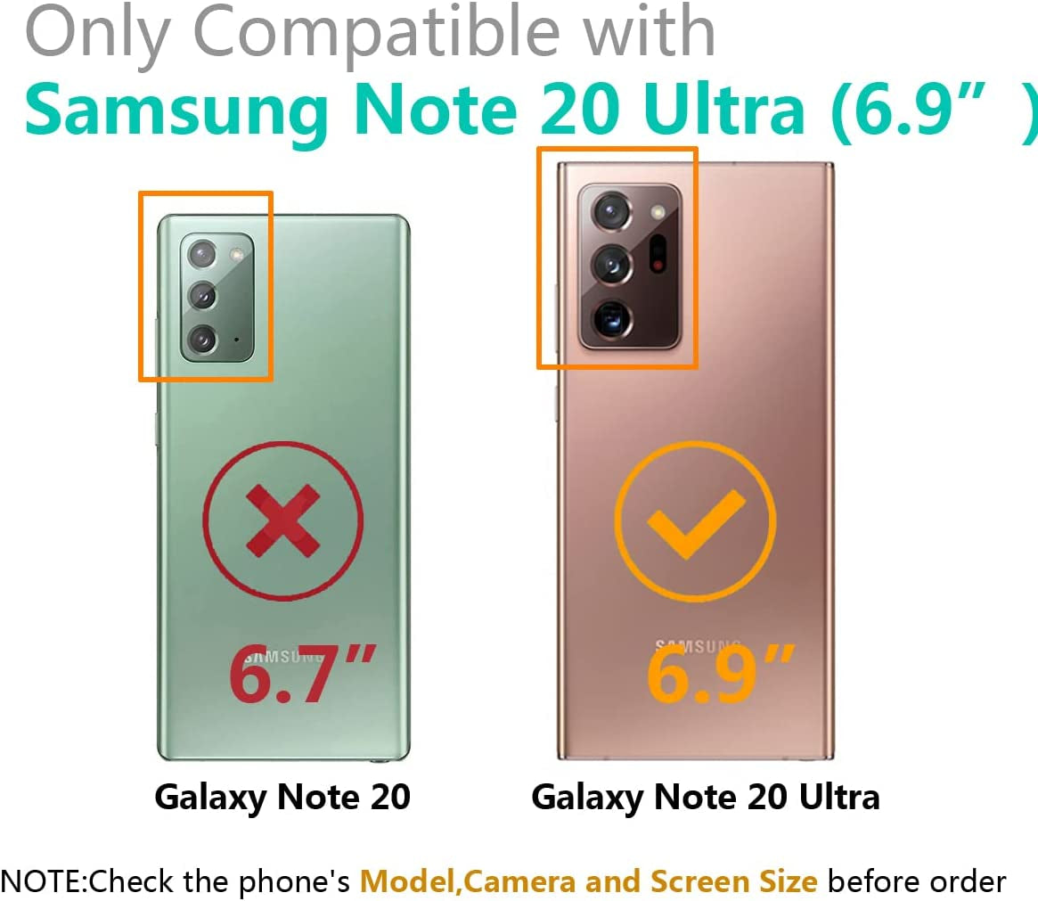 Lastma for Samsung Galaxy Note 20 Ultra Case Cute with Wrist Strap Kickstand Case 5G Glitter Bling Cartoon IMD Soft TPU Shockproof Protective Phone Cases Cover for Girls and Women - Purple Butterfly  Lastma   