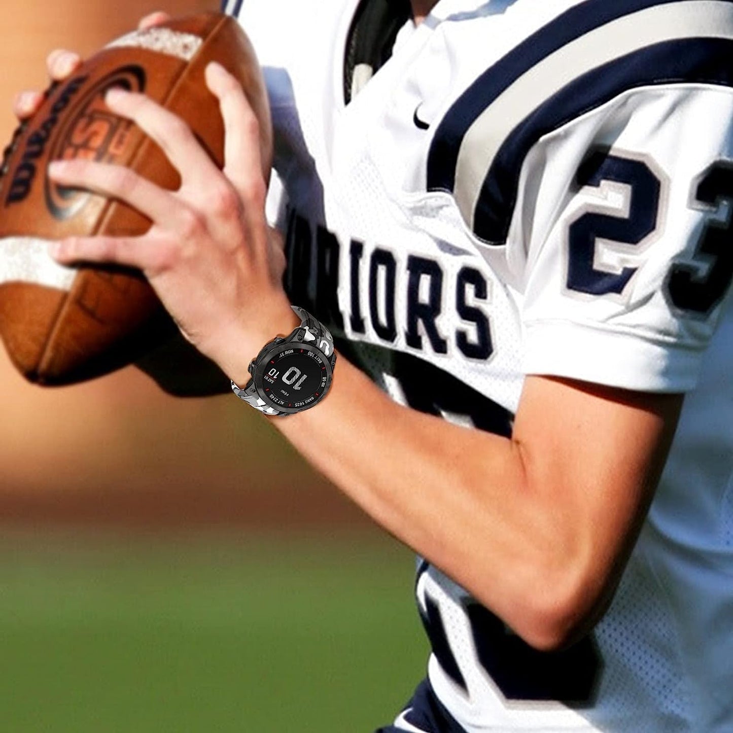 Bandkids 26Mm Camouflage Band for Garmin Fenix 5X /Fenix 6X /Fenix 7X Watch Band,Soft Silicone Waterproof Sport Quickfit Watch Bands for Garmin Fenix 6X Pro/5X Plus/Fenix 3/3 Hr/Enduro/Tactix Delta  Bandkids   