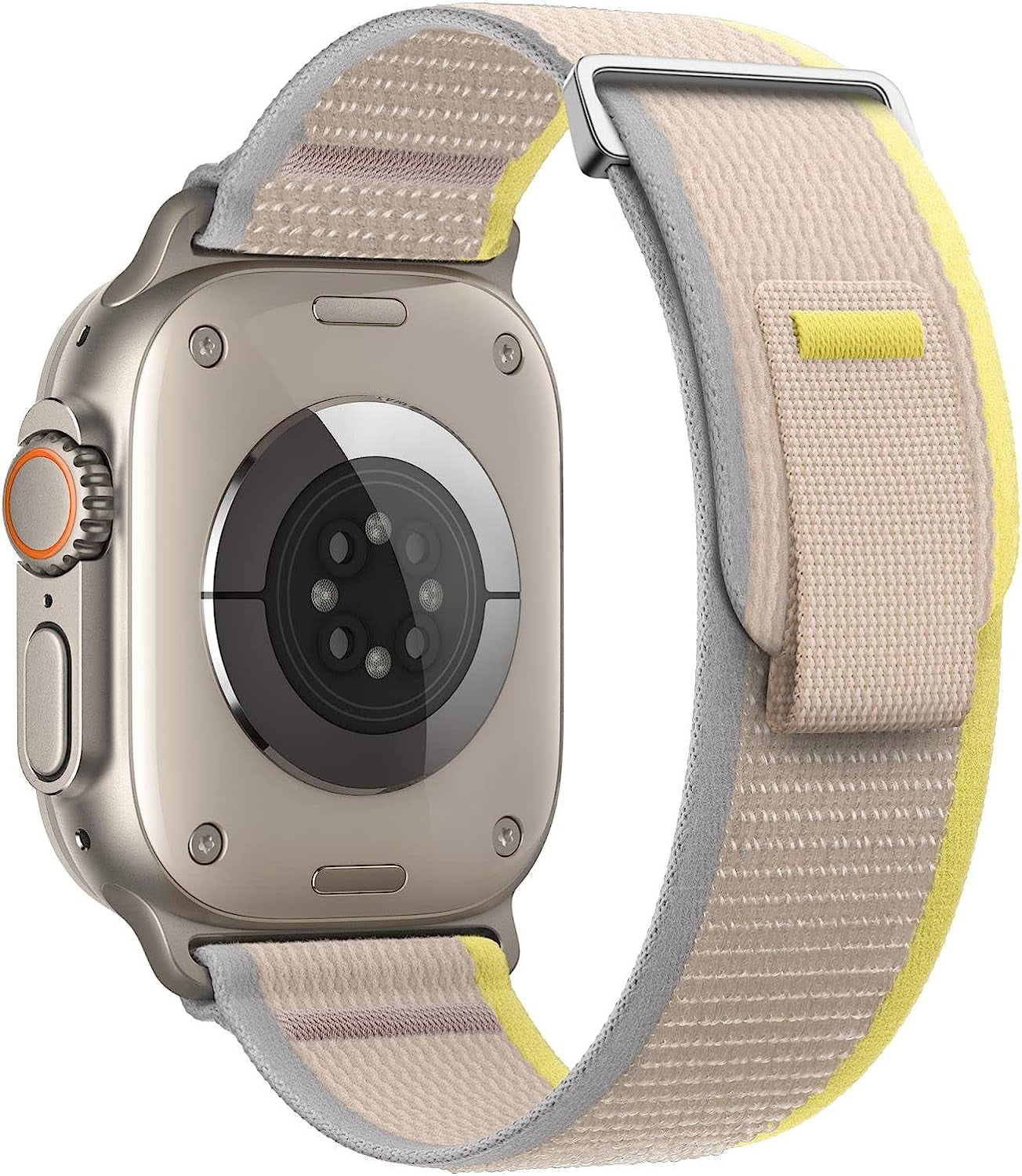 DXJKDZA Compatible with Apple Watch Ultra Band 49Mm 45Mm 44Mm 42Mm 41Mm 40Mm 38Mm for Women Men, Trail Loop Band Soft Nylon Sport Loop Strap for Iwatch Series Ultra 8 7 6 5 4 3 2 1 SE  DXJKDZA Yellow&Beige 42mm/44mm/45mm/49mm 
