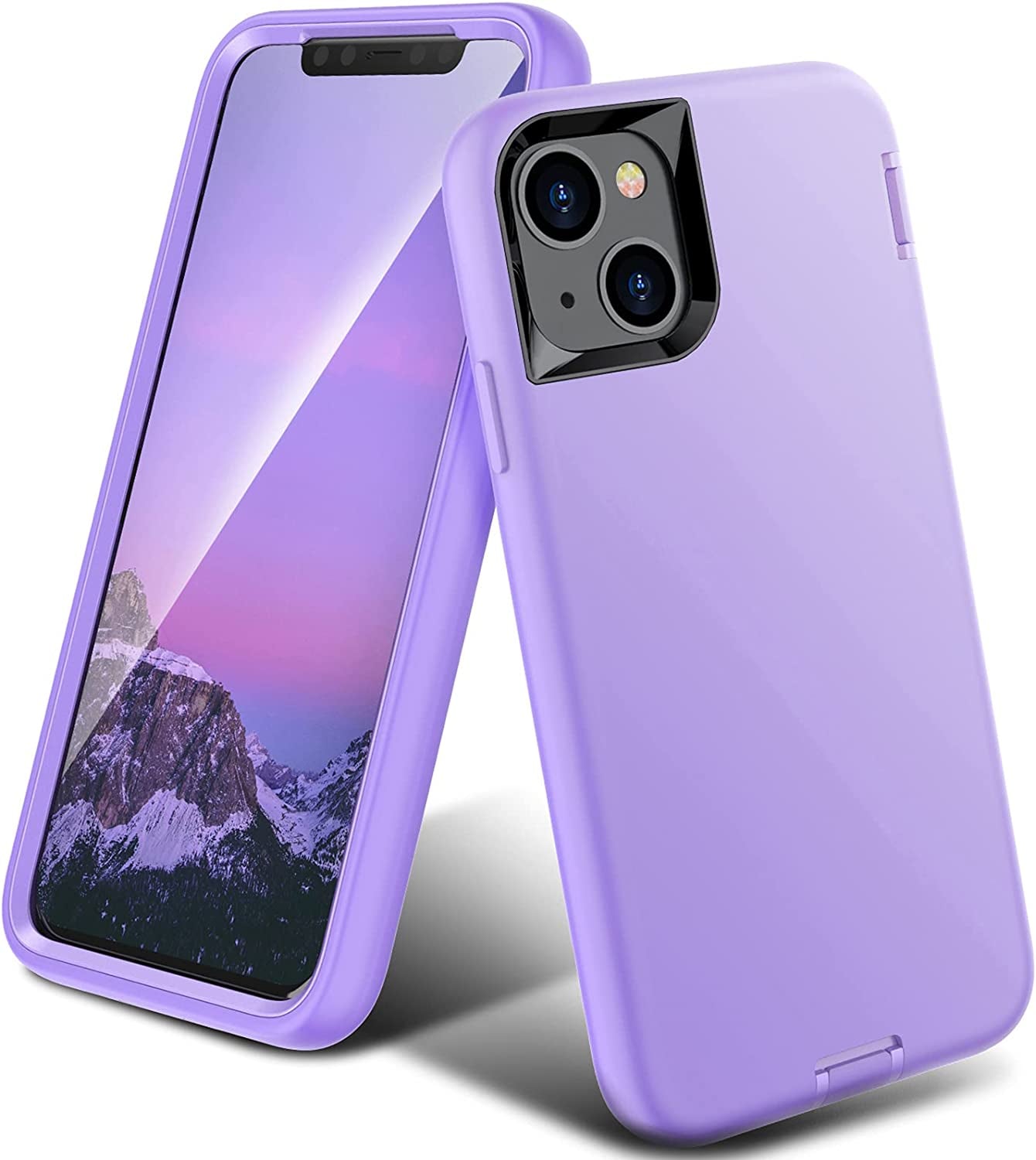 Oribox for Iphone 13 Case Blue, [10 FT Military Grade Drop Protection], Soft-Touch Finish of the Liquid Silicone Exterior Feels, Heavy Duty Shockproof Anti-Fall Case for Iphone 13,6.1 Inch, Blue  ORIbox Silicone Purple iPhone 13 