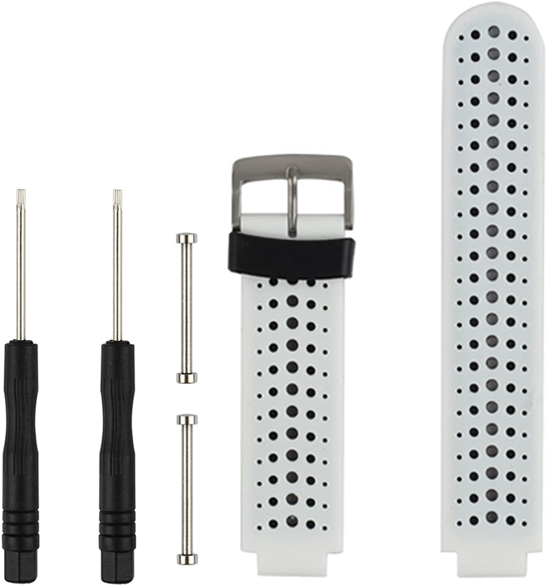 Replacement Smart Wrist Watch Accessory Band Strap for Garmin Forerunner 220/230/235/620/630/735Xt/235Lite, One Size  OLIVE INC. White/ Black  