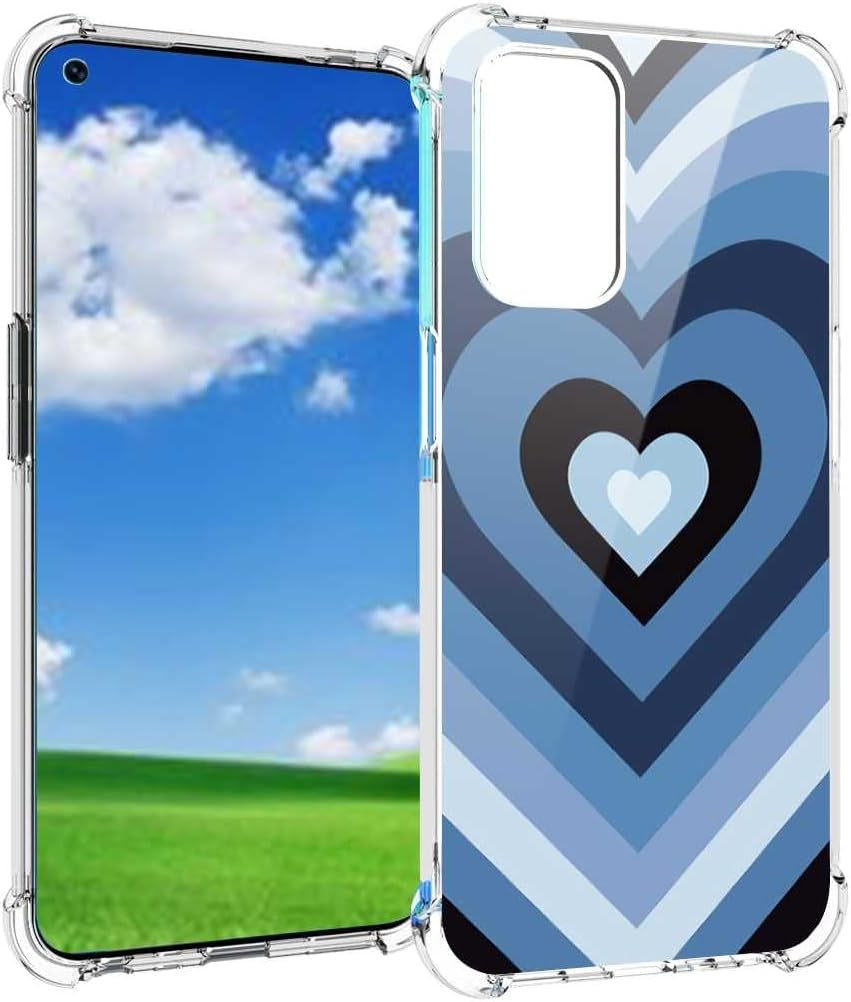 Saiaty Lideqee Designed for Oneplus Nord N200 5G/Oppo A93 5G Case, Pink Love Heart Coffee Latte Swirls Valentines Graphic Designed for Oneplus Case Women Girls, Soft TPU Trendy Case for Oneplus  saiaty lideqee Blue 3  